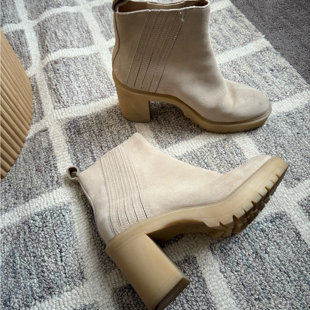 Dolce Vita Castor Platform Booties in Dune